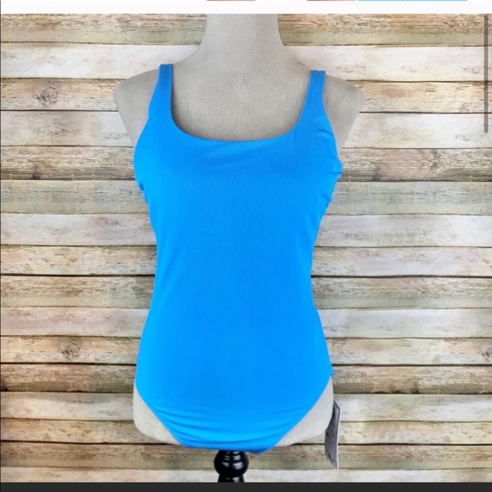 Athleta Cloudbreak Ribbed One Piece Swimsuit Sz MT - Picture 2 of 4
